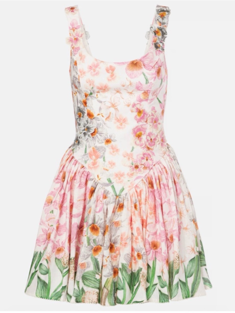 Agua by Agua Bendita Pink, White & Green Floral Sundress